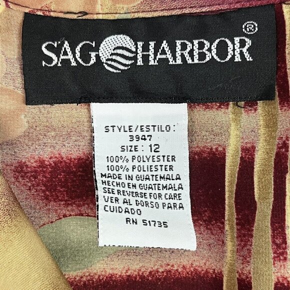 Sag Harbor Womens Shirt Floral Button Front Blouse Size 12 - Picture 7 of 8